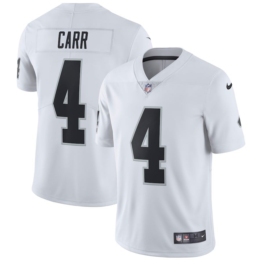 Men Oakland Raiders 4 Derek Carr Nike White Vapor Untouchable Limited Player NFL Jersey